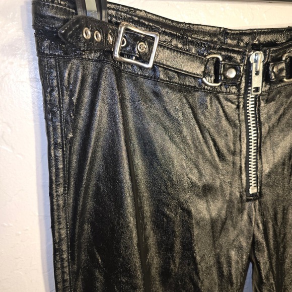 Lip Service 32x32 Faux Leather Pants Medium YKK Zipper Buckle GOTH Damage - Picture 3 of 16
